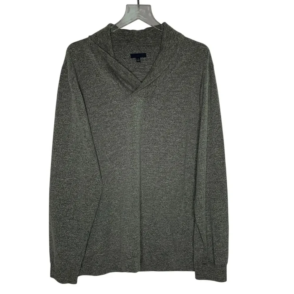 Zachary Prell XXL Mens Heather Gray Sweater Shawl Collar Pullover Knit